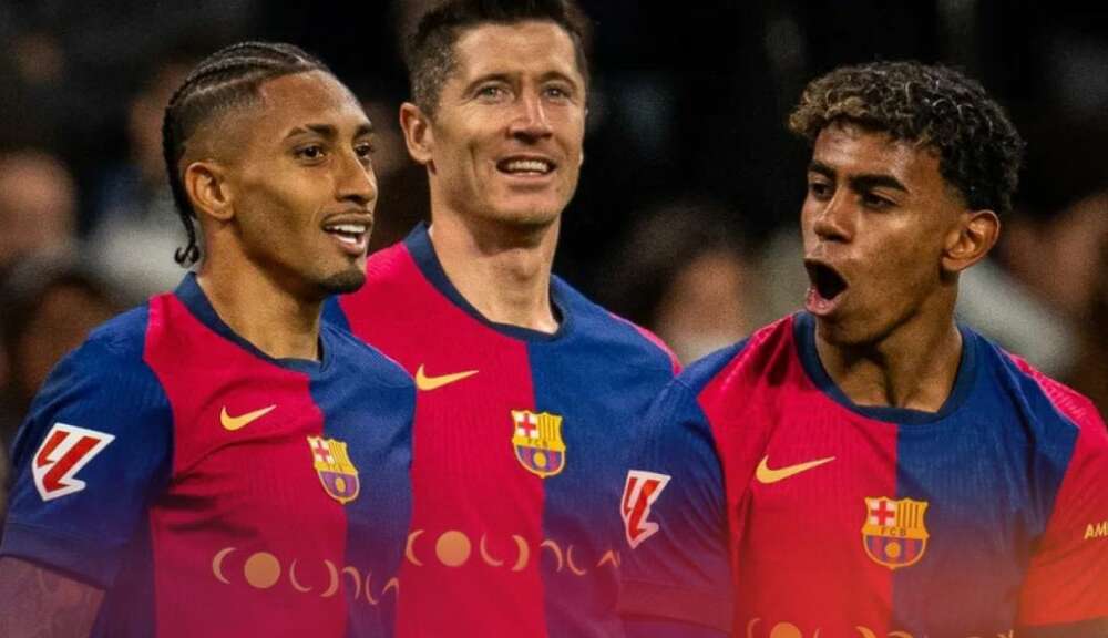 Raphinha, Lewandowski y Yamal | Foto del FC Barcelona