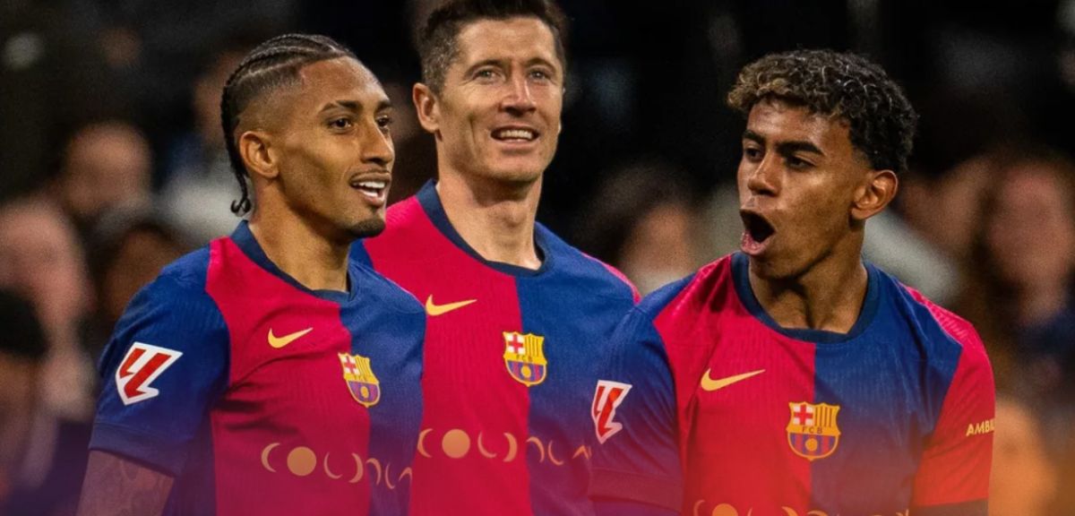 Raphinha, Lewandowski y Yamal | Foto del FC Barcelona