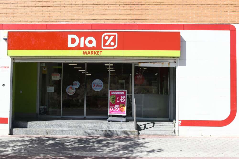 La entrada de un supermercado Día Market en Madrid.