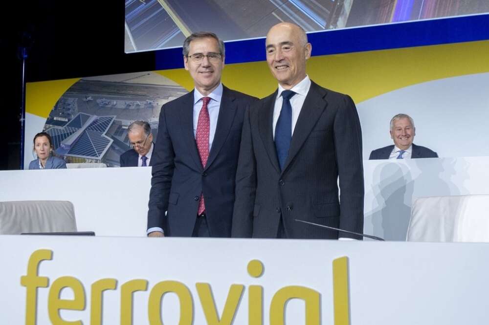 El consejero delegado de Ferrovial, Ignacio Madridejos y el presidente de Ferrovial, Rafael del Pino. Foto: Alberto Ortega / Europa Press.