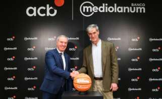 El CEO de Mediolanum, Luca Bosisio, y el presidente de la ACB, Antonio Martín. Foto: ACB