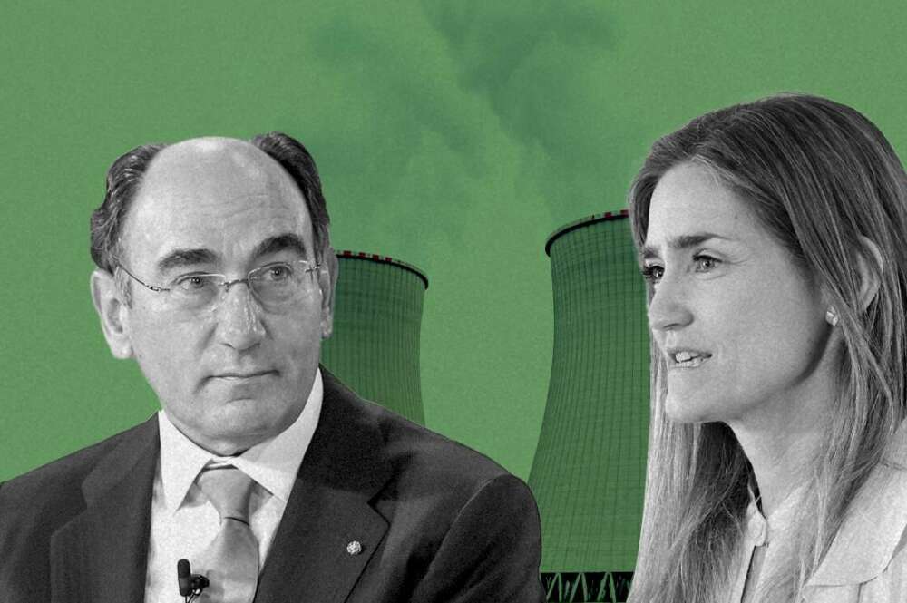 La ministra de Transición Ecológica, Sara Aagesen, e Ignacio Sánchez Galán, presidente de Iberdrola