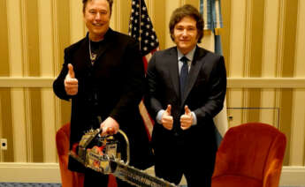 El empresario Elon Musk y el presidente de Argentina, Javier Milei. Foto: Wikipedia.