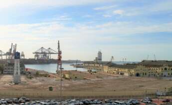 Terrenos en los que se construirá la nueva terminal del Puerto de Valencia. Foto: APV.