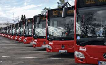 Autobuses de la EMT. Foto: Jorge Gil / Europa Press