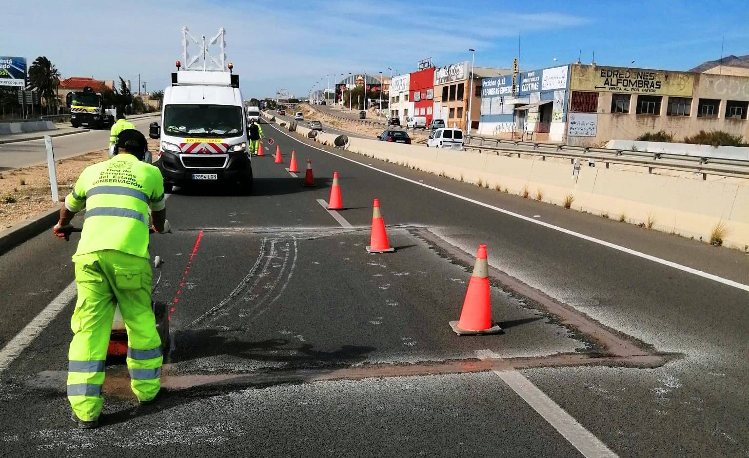 Una carretera d'Alacant en obres