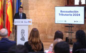 El presidente de la Generalitat Valenciana, Carlos Mazón, en rueda de prensa (Foto: GVA)