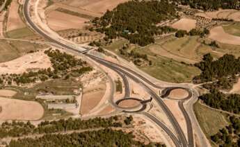 Vista áerea de la carretera de Vinaròs que mejorará la empresa Becsa