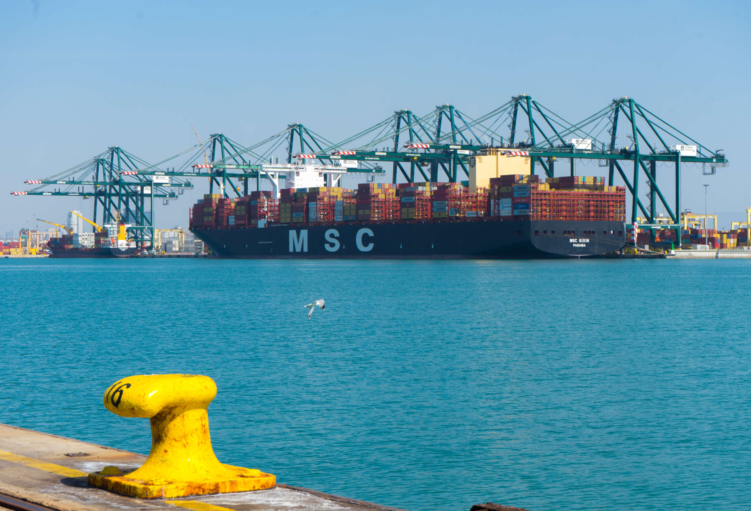 Buque de MSC en el Puerto de Valencia. (Imagen: Valenciaport)