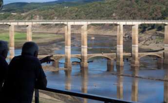 Imagen del embalse de Portomarín a finales del pasado mes de septiembre | EFE