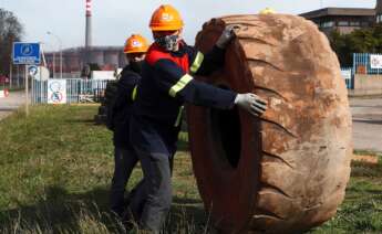 Trabajadores de Alcoa en Lugo durante las protestas realizadas en 2020. Foto: EFE/Eliseo Trigo