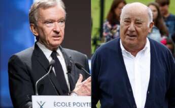 Bernard Arnault y Amancio Ortega. Foto: Wikimedia Commons y Agencia EFE