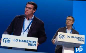 Alberto Núñez Feijóo durante el congreso del PP en Sevilla