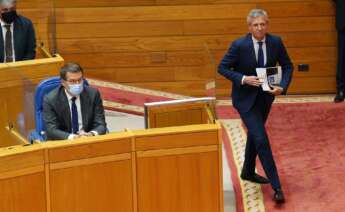 Alfonso Rueda durante el discurso de investidura