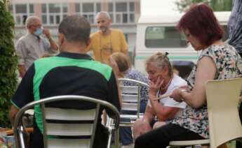 Personas desalojadas por los incendios en Folgoso do Courel, en Lugo