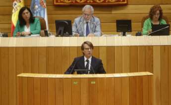 El conselleiro de Facenda, Miguel Corgos, durante la presentación del plan estratégico de la Xunta