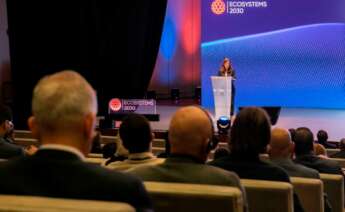 Inés Rey, alcaldesa de A Coruña, en su intervención en el evento del foro Ecosystems2030 en junio