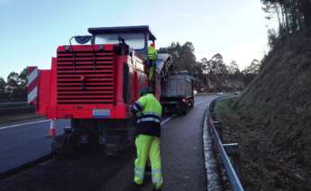 Obras de reparación del firme de la AP-9 llevadas a cabo por Arias Infraestructuras