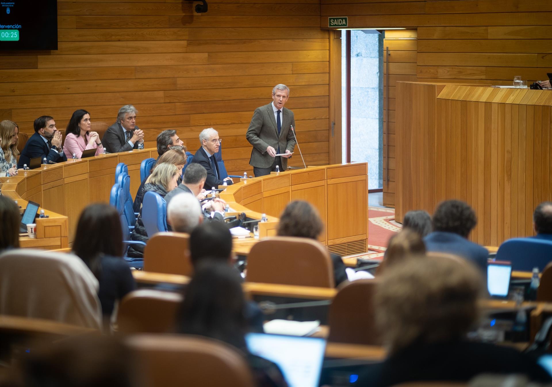 Alfonso Rueda, durante su intervención en el Parlamento de Galicia este miércoles / Europa Press