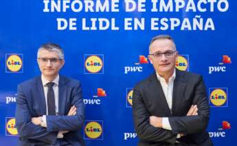 El director general corporativo de Lidl España, Ferran Figueras, durante la presentación del Impacto Corporativo de Lidl en España / EFE