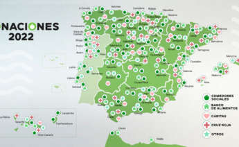 Mapa de donaciones de alimentos en 2022