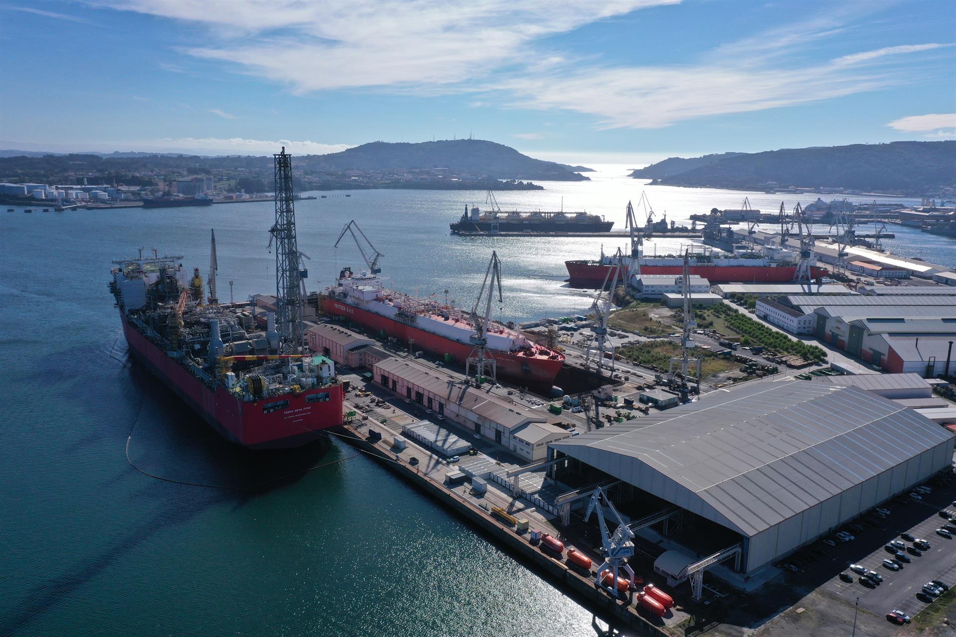 Imagen de archivo de los astilleros de Navantia en la Ría de Ferrol