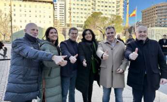 Alberto Núñez Feijóo con los candidatos del PP a las alcaldías de las capitales de provincia gallegas y Paula Prado