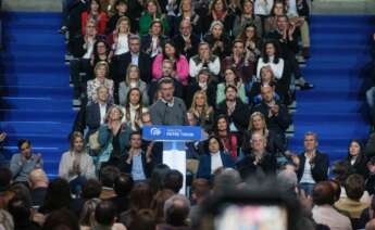 Feijoo en la Presentación de candidatos PPd G en Multiusos fontes do Sar en Santiago de Compostela - ARXINA