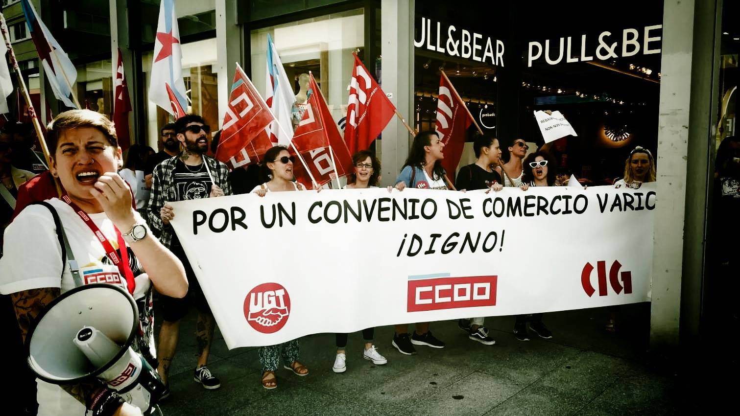 Protesta del comercio vario en A Coruña en 2018 / CCOO