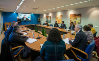 El vicepresidente primero de la Xunta, Francisco Conde, participa en la reunión del Observatorio da eólica mariña