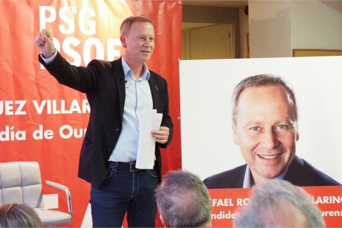 Rodríguez Villarino, candidato del PSOE en Ourense, en un acto de campaña / PSdeG