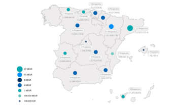 Mapa de los proyectos beneficiarios de las ayudas del Ministerio para la Transición Ecológica a proyectos de instalaciones singulares de biogás