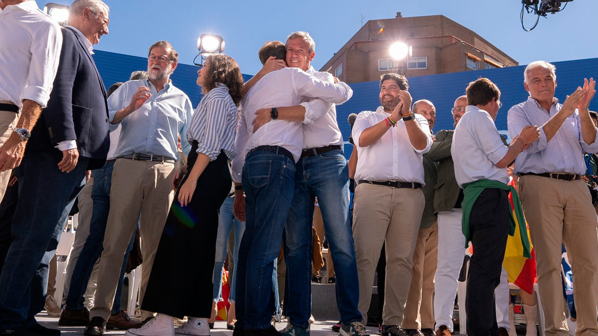 Alfonso Rueda en el acto contra la amnistía en Madrid