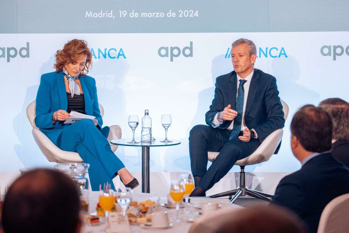 Rueda participa en un desayuno informativo organizado por la Asociación para el Progreso de la Dirección y Abanca. Gabriel Luengas / Europa Press