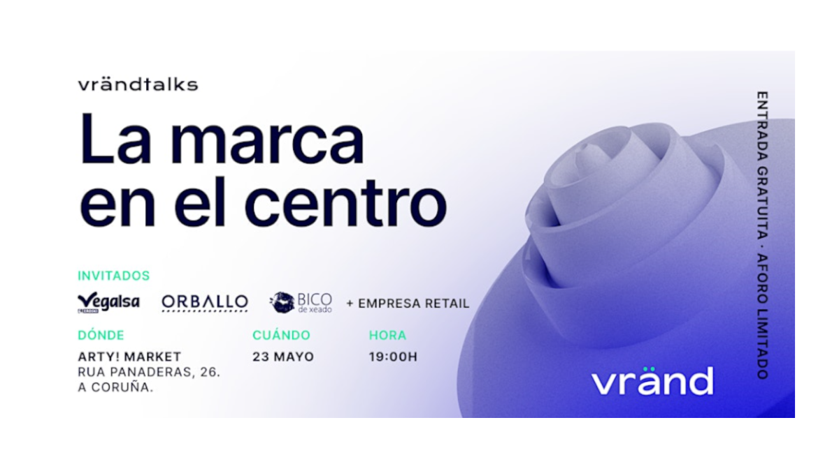 Imagen de la convocatoria del evento 'La marca en el centro', organizado por Vränd Studio este jueves 23 de mayo en el ARTY! Market de A Coruña