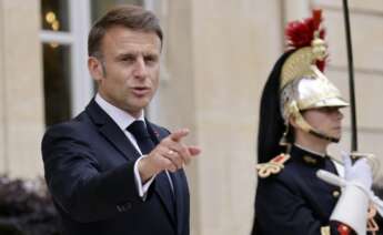 El presidente francés, Emmanuel Macron, en una recepción oficial en el palacio del Elysee, en París.