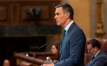 El presidente del Gobierno, Pedro Sánchez, comparece durante una sesión extraordinaria en el Congreso de los Diputados, a 17 de julio de 2024, en Madrid (España)