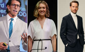 De izquierda a derecha, Richard Dickson, CEO de Gap; Marta Ortega, presidenta de Inditex; y Daniel Ervér, CEO de H&M