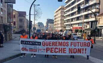 Imagen de las protestas de los trabajadores de Levantina en O Porriño / CIG