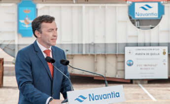 El presidente de Navantia, Ricardo Domínguez, durante un acto en los astilleros de Ferrol / Navantia