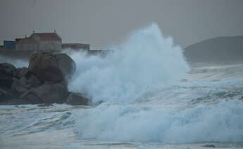 Foto del mar de O Grove durante el temporal