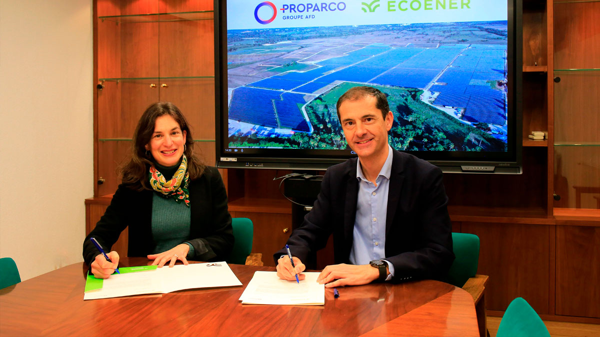 Anne Gautier, Directora de Energía y Digital para Asia y América Latina de Proparco y Fernando Rodríguez, vicepresidente ejecutivo de Ecoener