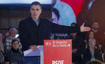 MADRID, 14/01/2023.- El secretario general del PSOE y presidente del Gobierno, Pedro Sánchez, durante un acto de precampaña en apoyo al actual alcalde de Sevilla y candidato a los próximos comicios municipales, Antonio Muñoz, celebrado en Sevilla, este sábado. EFE/ Jose Manuel Vidal