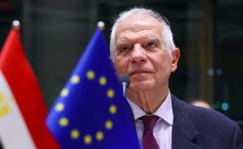 Brussels (Belgium), 23/01/2024.- High Representative of the European Union for Foreign Affairs and Security Policy, Josep Borrell, looks on as he attends an EU-Egypt Association Council meeting in Brussels, Belgium, 23 January 2024. During the Association Council, both parties are expected to discuss their cooperation within the framework of the Egypt-EU partnership priorities 2021-2027. (Bélgica, Egipto, Bruselas) EFE/EPA/OLIVIER HOSLET