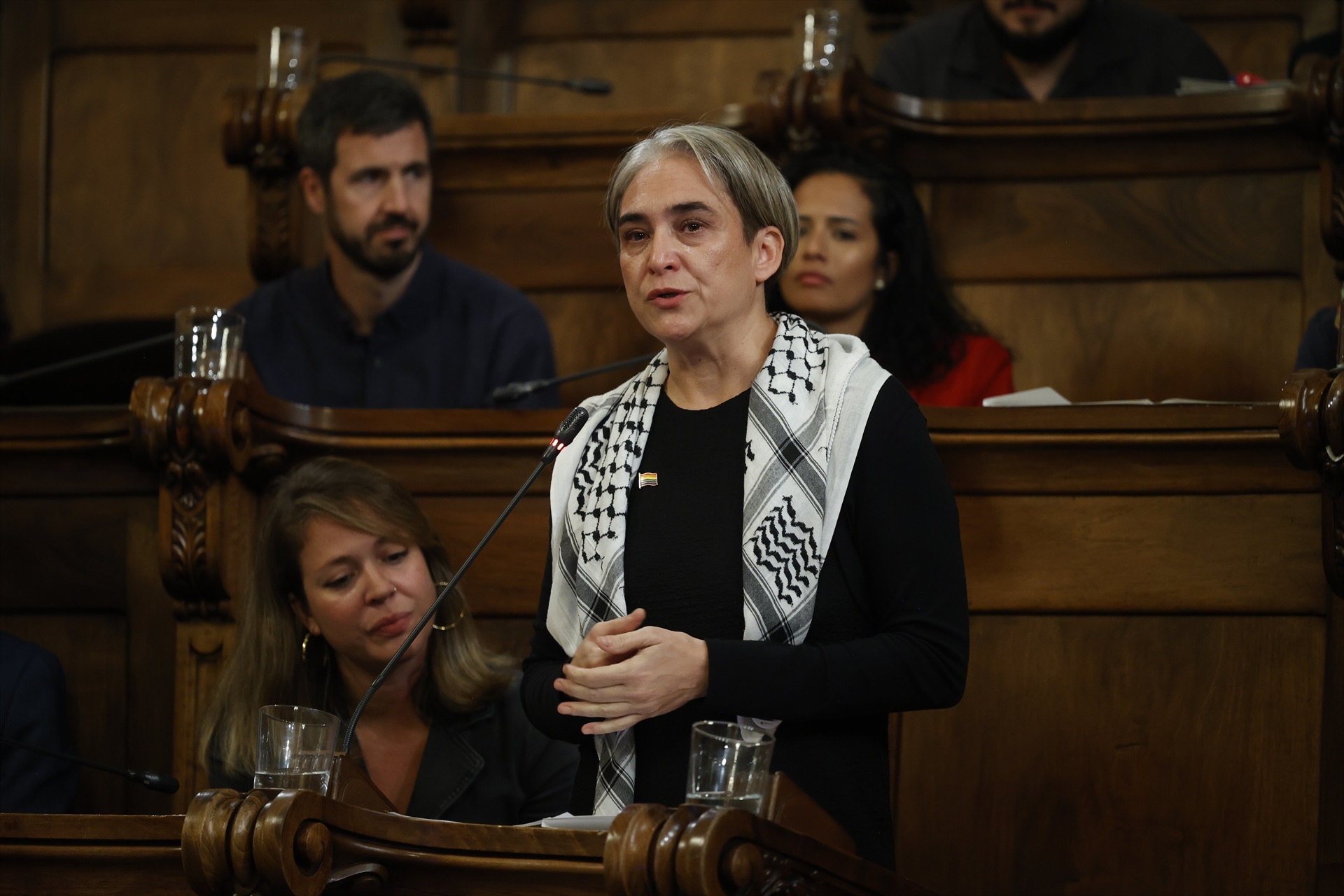 La exalcaldesa de Barcelona y líder de los Comuns en el Ayuntamiento, Ada Colau, durante su último pleno en el Ayuntamiento de Barcelona. Foto: Kike Rincón / Europa Press