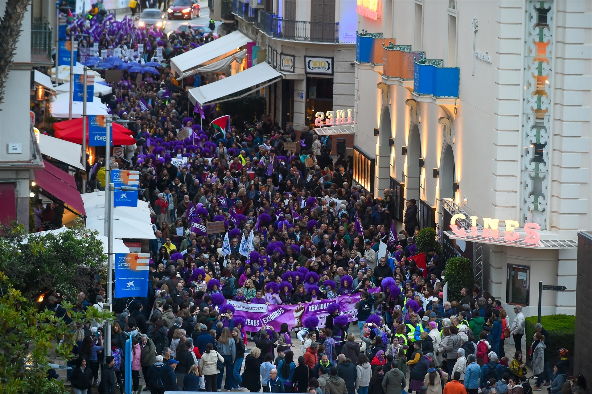 La manifestación del 8M, en Málaga. Foto: Álex Zea / Europa Press