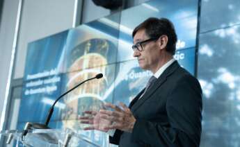 (Foto de ARCHIVO) El presidente de la Generalitat de Catalunya, Salvador Illa, interviene durante la presentación del ordenador cuántico MareNostrum-Ona, en el Barcelona Supercomputing Center (BSC), a 6 de febrero de 2025, en Barcelona, Catalunya (España). El BSC-CNS ha presentado el nuevo ordenador cuántico adquirido mediante un contrato firmado por EuroHPC y Qilimanjaro Quantum Tech. Así, el centro pasa a disponer de un total de dos sistemas cuánticos, que se integran al superordenador MareNostrum 5, el más potente en España y entre los más avanzados de Europa. El ordenador cuántico analógico MareNostrum-Ona es el primer modelo de este tipo desarrollado en el continente europeo, con una capacidad de más de 10 qubits físicos que podrán aumentar en el tiempo. David Zorrakino / Europa Press 06 FEBRERO 2025;SUPERORDENADOR;ORDENADOR;CUÁNTICO;CIENCIA;CIENTÍFICO;INGENIERÍA;INNOVACIÓN 06/2/2025