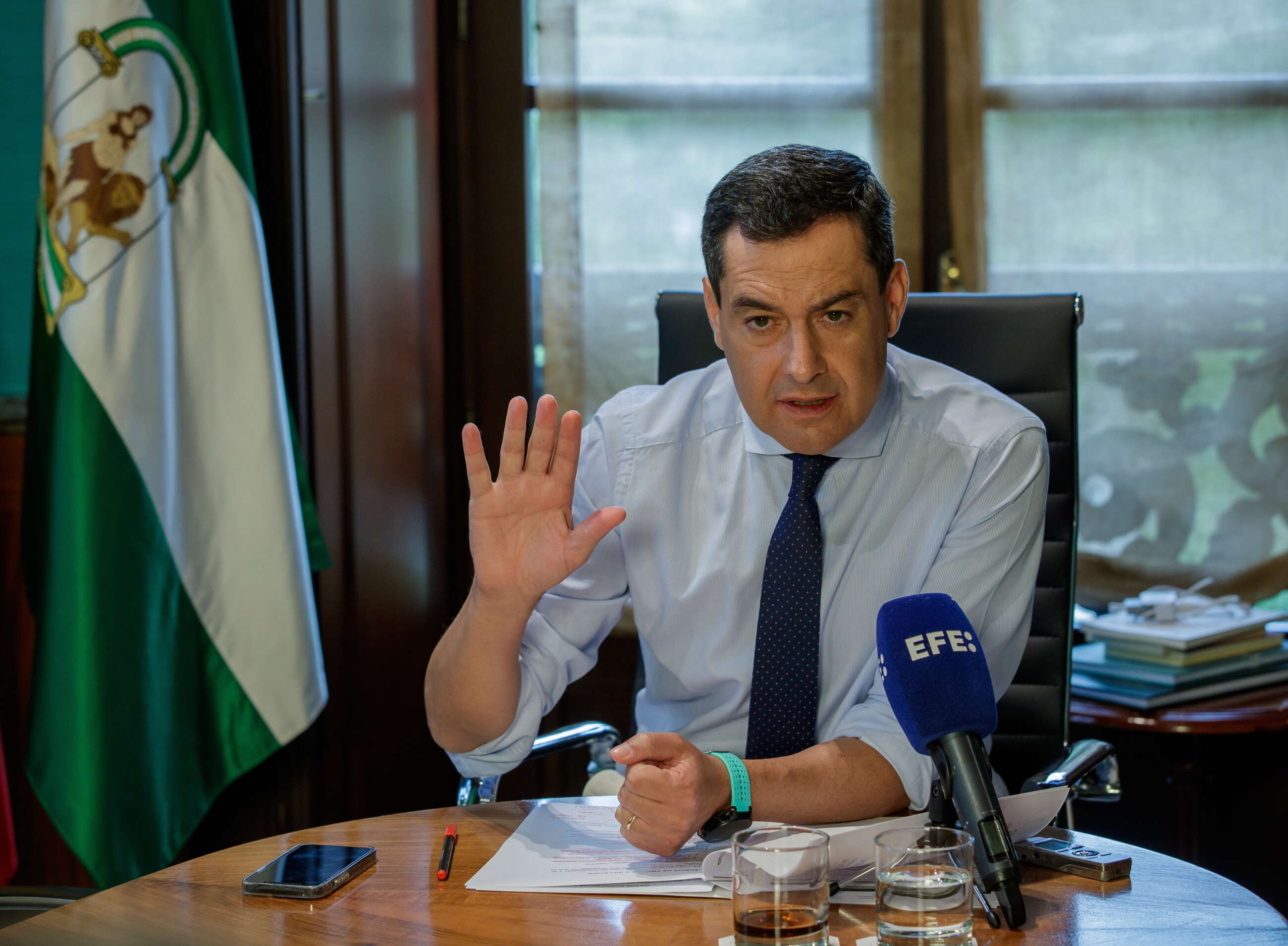 El presidente andaluz, Juanma Moreno. EFE/ Julio Muñoz