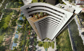 Recreación de la torre que acogerá el hotel Staybridge Suites Málaga a partir de noviembre.